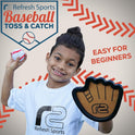 Toss and Catch Ball Game Set - Easy to Use Sticky Balls & Beginner Baseball Training Glove - Premium Toy Paddle Fits All Hand Sizes From Toddlers to