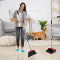 NACENA Broom and Dustpan Set, 52-in Long Adjustable Handle Broom Dustpan Combo with Dustpan Teeth to Automatically Clean Hair Suitable for Home