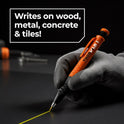 THORVALD New 3-in-1 Carpenter Pencils with Finger Grip for Construction - Incl. 7 Leads + Sharpener - Solid Mechanical Pencils with Fine Point/Best