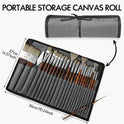 25pcs Paint Brush Set, Fuumuui Acrylic Paint Brushes, Professional Artist Series with Wide Flat, Filbert, Fan, Dagger, Cat Tongue, Round, Angle