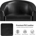 Yaheetech Barrel Chairs Set of 2, Faux Leather Club Armchairs, PU Leather Accent Chairs with Soft Padded Seat for Living Room Bedroom Waiting Reading