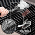 Grill Brush and Scraper Bristle Free – Safe BBQ Brush for Grill – 18'' Stainless Grill Grate Cleaner - Safe Grill Accessories for Porcelain/Weber