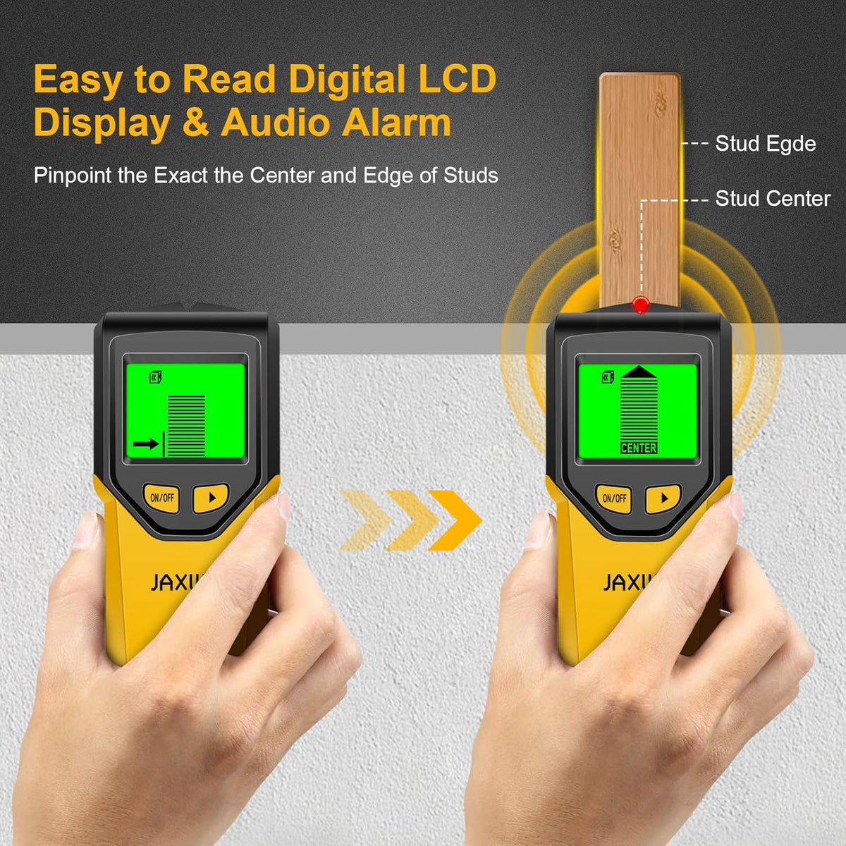 Stud Finder Wall Scanner - 5 in 1 Stud Finder Tool w/Microprocessor Chip and HD LCD Display, Stud Detector Beam Finders for the Center and Edge of