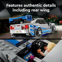 LEGO Speed Champions 2 Fast 2 Furious Nissan Skyline GT-R (R34), Race Car Toy Model Building Kit, Collectible with Racer Minifigure, 2023 Set for