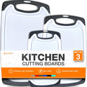 Cutting Boards for Kitchen - BPA-Free Chopping Board - Different Sizes & Non Slip Handles - Reversible, Large Cutting Board Set - Unique Gifts for