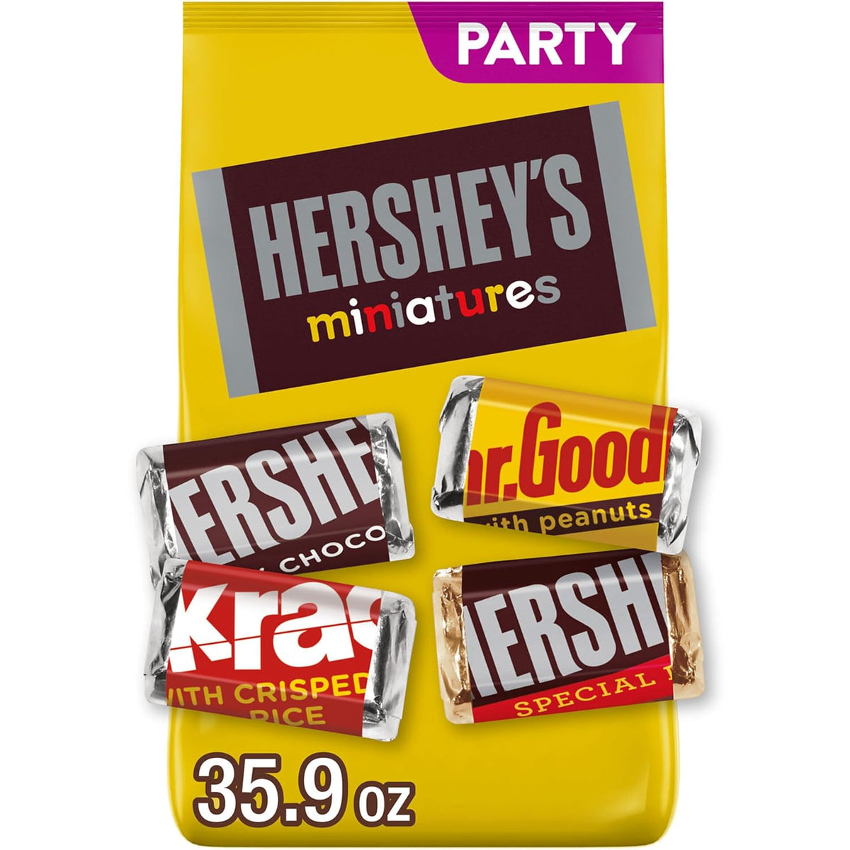 HERSHEY'S Miniatures Assorted Chocolate Candy Party Pack, 35.9 oz