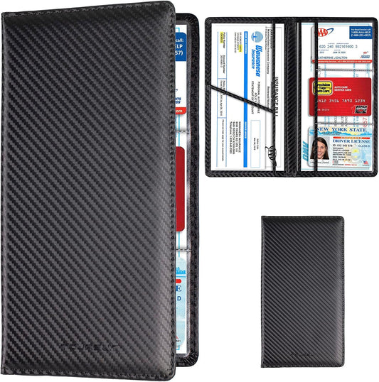 TOURSUIT Car Registration and Insurance Card Holder, Vehicle License Document Glove Box Compartment Organizer, Interior Car Accessories for Women Men