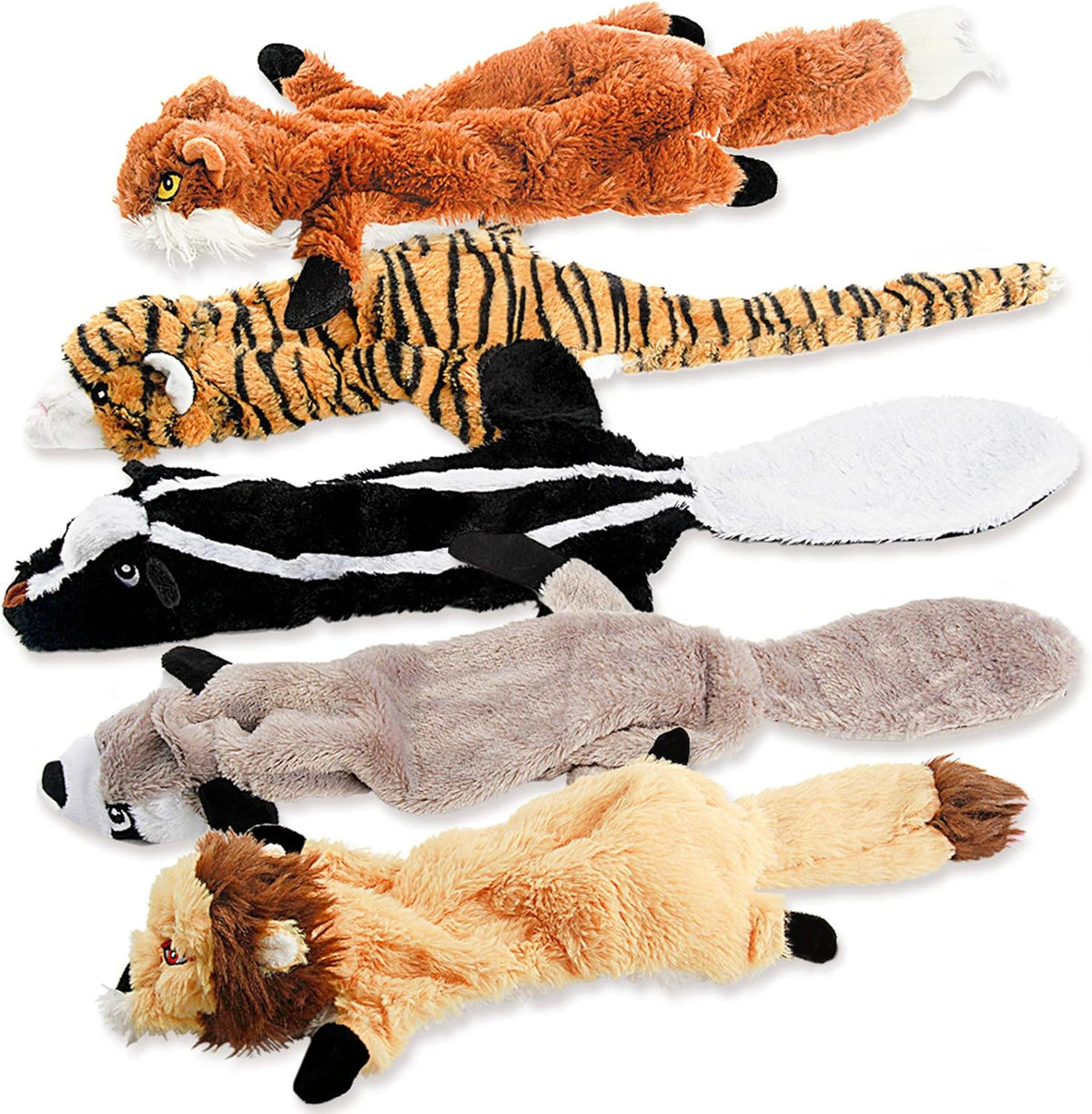 Dog Squeak Toys, No Stuffing Plush Dogs Chew Toy Bundle for Small Medium Large Breed Chewer Tough Durable Squeaky Pet Fetch Puppy Teething Chewing