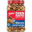 Fisher Oven Roasted Never Fried Deluxe Mixed Nuts, 24 Ounces (Pack of 1), Almonds, Cashews, Pecans, Pistachios, Healthy Snacks for Adults, Made With