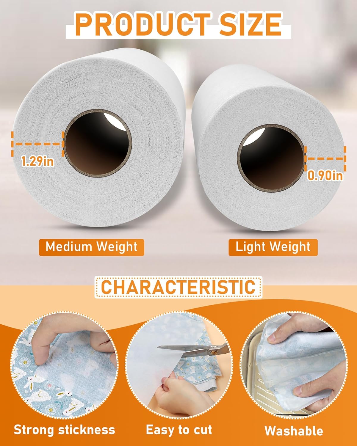 PLANTIONAL Medium Weight White Iron-On Non-Woven Fusible Interfacing: 11.6" x 30yd Medium Weight Non-Woven Interfacing Iron On Polyester Single-Sided