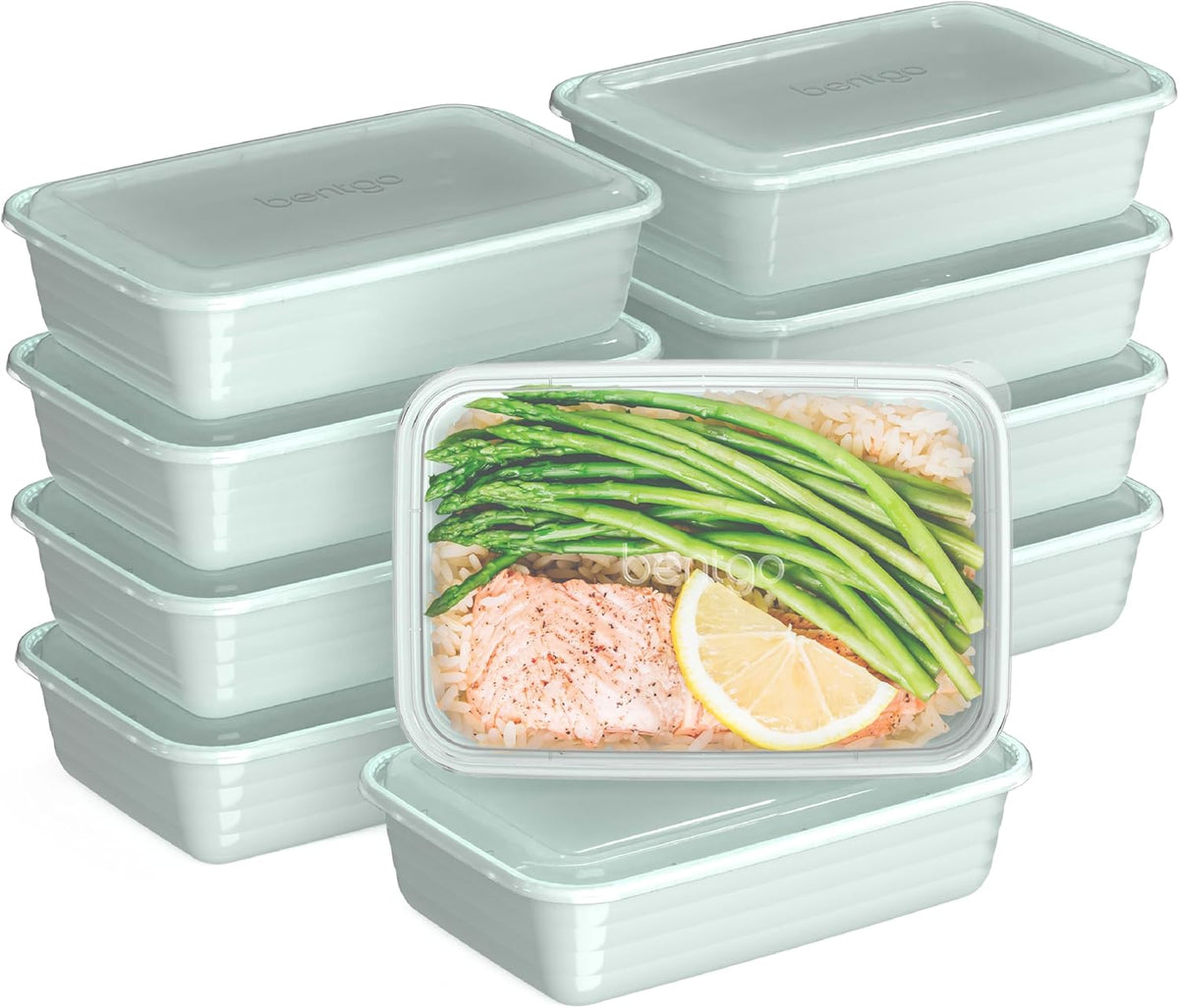 Bentgo Prep - 20-Piece 1-Compartment Reusable Meal Prep Containers with Lids, PFAS & BPA Free Materials, Durable, Microwave, Freezer, & Dishwasher