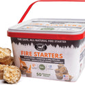 Superior Trading Fire Starter Pods in Plastic Bucket - Fire Starters for Campfires, BBQ, Grill, Pit, Wood Stove & Charcoal Starter, 15-20-Min Burn