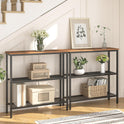 HOOBRO 29.5" Narrow Console Table, 3-Tier Entryway Table, Thin Sofa Table with Shelves, Side Table, Display Table, for Hallway, Entrance, Living