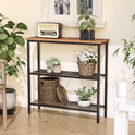 HOOBRO 29.5" Narrow Console Table, 3-Tier Entryway Table, Thin Sofa Table with Shelves, Side Table, Display Table, for Hallway, Entrance, Living