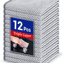 12 PCS 3-Layer Non-Scratch Multipurpose Steel Wire Dishcloths - Reusable Quick-Dry Odor-Free Scrub Cloths for Dishes, Kitchen Cleaning Cloths for