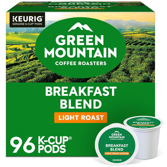 Green Mountain Coffee Roasters Breakfast Blend Single-Serve Keurig K-Cup Pods, Light Roast Coffee, 96 Count