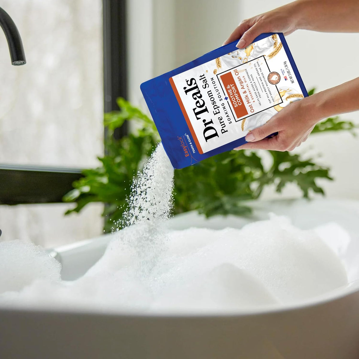 Dr Teal's Epsom Salt Magnesium Soak, Soothe & Comfort with Oat Milk & Argan Oil, 3 lbs