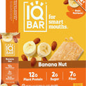IQBAR Clean Plant Protein Bars - Banana Nut - 12 Count - Keto, Vegan, High Fiber, Gluten and Dairy Free, Low Sugar Snack - Brain and Body Nutrients