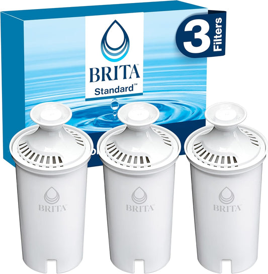 Brita Standard Water Filter for Pitchers and Dispensers, BPA-Free, Reduces Copper, Cadmium and Mercury Impurities, Lasts Two Months or 40 Gallons