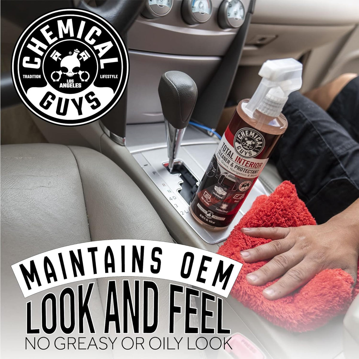 Chemical Guys Total Interior Cleaner & Protectant - Black Cherry, Car Cleaning Spray, Cleans and Protects Leather, Vinyl, Plastic, Rubber, and Glass