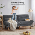 Pipishell Convertible Futon Sofa Bed,66" Corduroy Futon Couch with Adjustable Backrest and Armrests, Recliner Sleeper Sofa for Small Spaces, Play