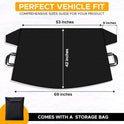 EcoNour Windshield Cover for Ice and Snow - Universal Fit for Car, SUV, Truck, Heavy Duty 600D Oxford Fabric Frost Protector for Ice & Sleet