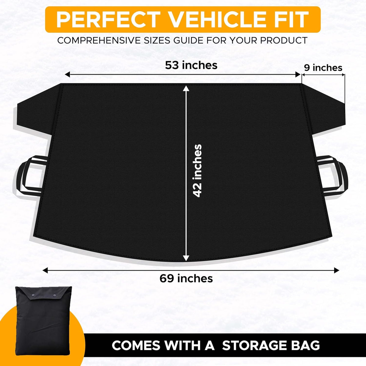 EcoNour Windshield Cover for Ice and Snow - Universal Fit for Car, SUV, Truck, Heavy Duty 600D Oxford Fabric Frost Protector for Ice & Sleet