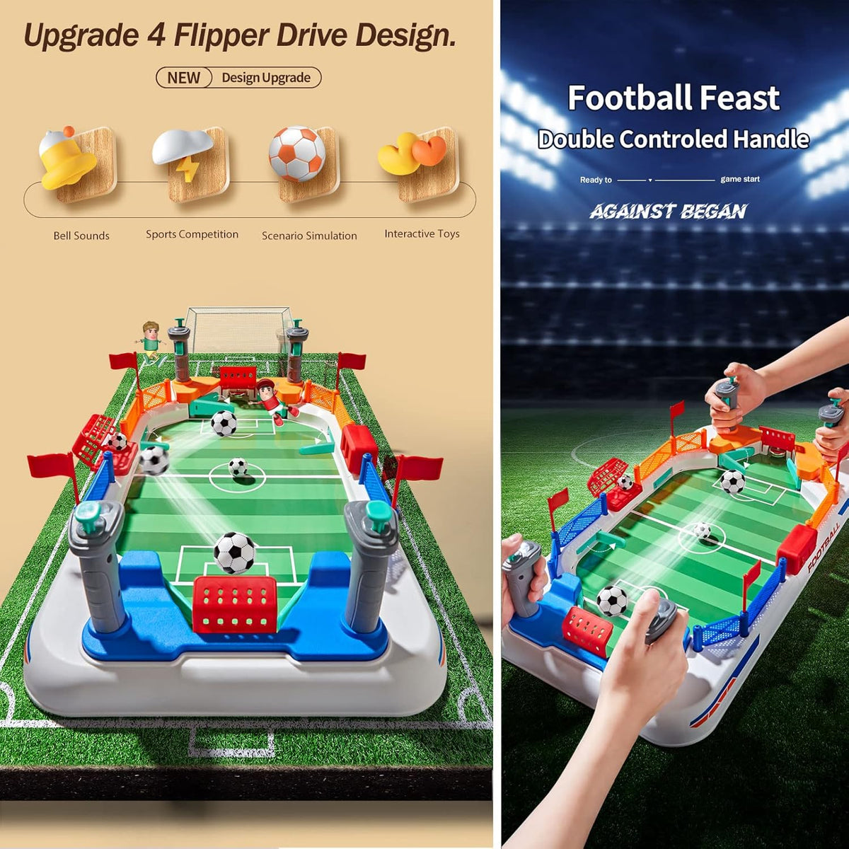 COUOMOXA Soccer Board Game for Kids: Mini Foosball Table Game - Interaction Soccer Toys for 3 4 5 6 7 8-12 Year Old Indoor Family Playroom Party