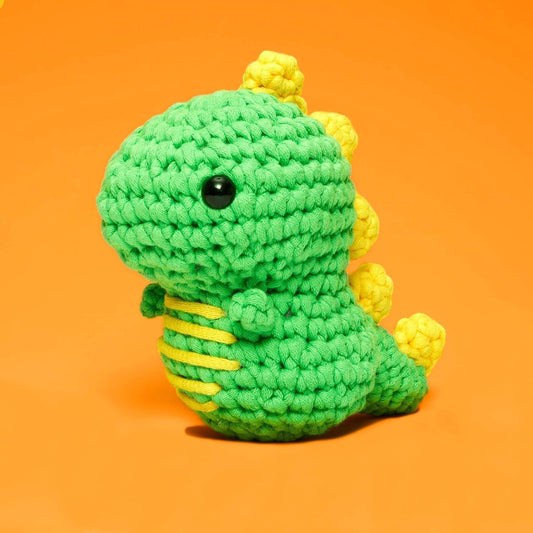 The Woobles Crochet Kit for Beginners - Easy Arts and Crafts Knitting & Crochet Animals Kit - Fred The Dinosaur