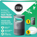 STEM Flying Insect Fan Trap for Indoor Bug Control, Attracts Mosquitoes, Fruit Flies, and House Flies, Plug-in Fan with UV Light, Starter Kit