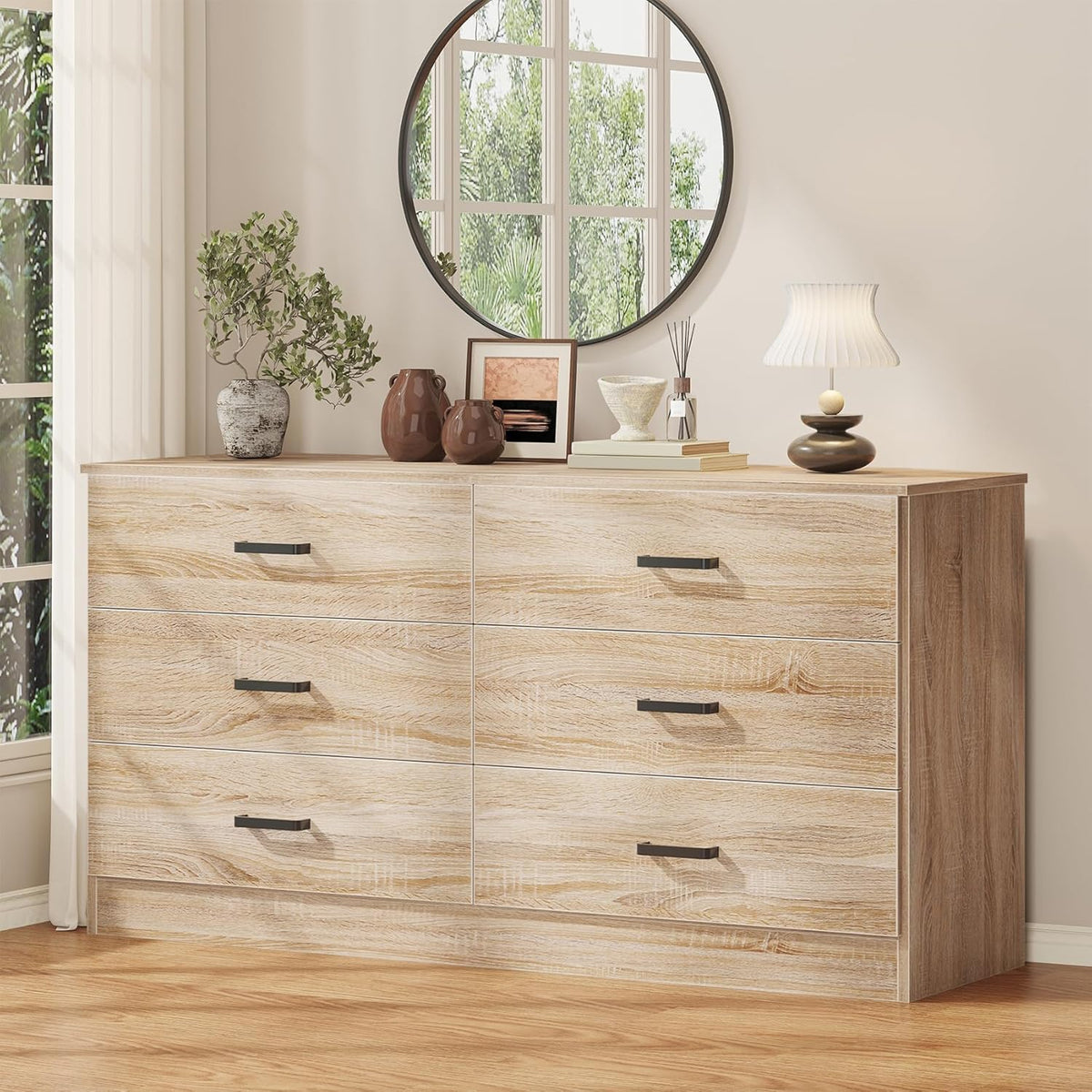 Bigbiglife Dresser for Bedroom, 6 Drawer Double Dresser, Modern Chest of Drawers with Deep Drawers, TV Stand Large Storage Organizer for Living Room