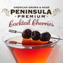 Peninsula Premium Cocktail Cherries | Award Winning | Deep Burgundy-Red | Silky Smooth, Rich Syrup | Luxe Fruit Forward, Sweet-Tart Flavor | Gourmet
