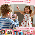 Instant Camera, Front Rear Dual Selfie Kids Camera with 1080P Videos, Holiday Birthday Gifts for Kids Age 3-12, Toddler Portable Travel Print Digital