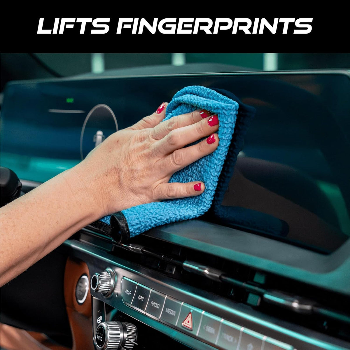 VIKING Glass Microfiber Cleaning Cloth for Car and Home 2 Pack, Glass Towels for Mirror, and Picture Frames, and Car Detailing Kit, 16 inch x 16