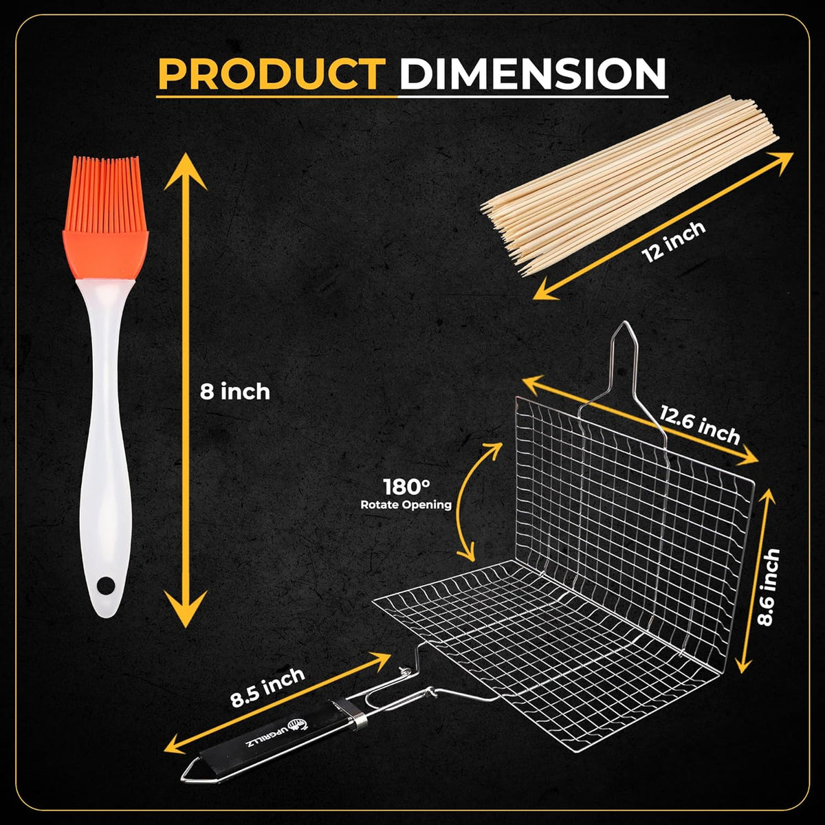 Fish Grill Baskets for Outdoor Grill Vegetables, Fish Grilling rack for Grill, BBQ Grilling Basket, Stainless steel Grill Basket for Veggies, shrimp
