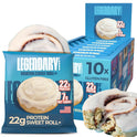 Legendary Foods Cinnamon Roll 22g Protein Bars – Gluten-Free, Low Carb Meal Option – Sweet Zero Sugar Snack, Keto-Friendly – 10-Pack High Protein
