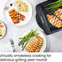 Chefman Electric Smokeless Indoor Grill w/ Non-Stick Cooking Surface & Adjustable Temperature Knob from Warm to Sear for Customized BBQing