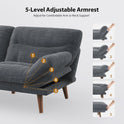 Pipishell Convertible Futon Sofa Bed,66" Corduroy Futon Couch with Adjustable Backrest and Armrests, Recliner Sleeper Sofa for Small Spaces, Play
