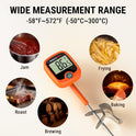 ThermoPro TP509 Candy Thermometer with Pot Clip, 10" Long Probe Instant Read Meat Food Thermometer with LCD, Cooking Oil Thermometer Deep Frying