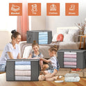 90 L Large Storage Bags, 6 Pack Clothes Storage Bins Foldable Closet Organizers Storage Containers with Reinforced Handle for Clothing, Blanket