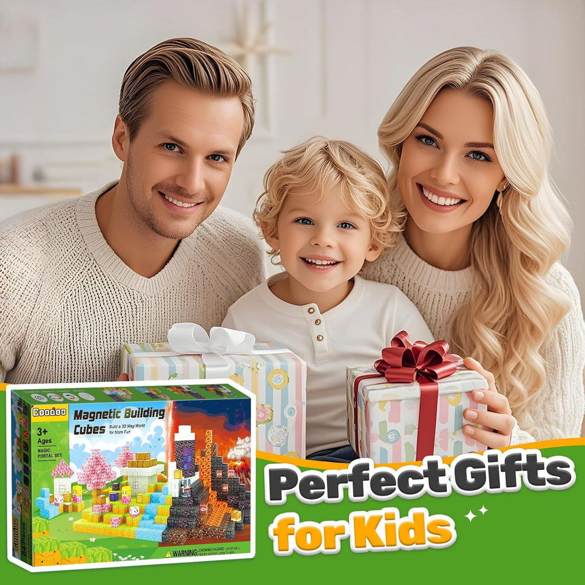 Magnetic Blocks - Build Mine Magnet World Magic Portal Set, Magnetic Tiles Building Blocks Toddler Toy STEM Sensory Outdoor Toys for 3+ Year Old Boys