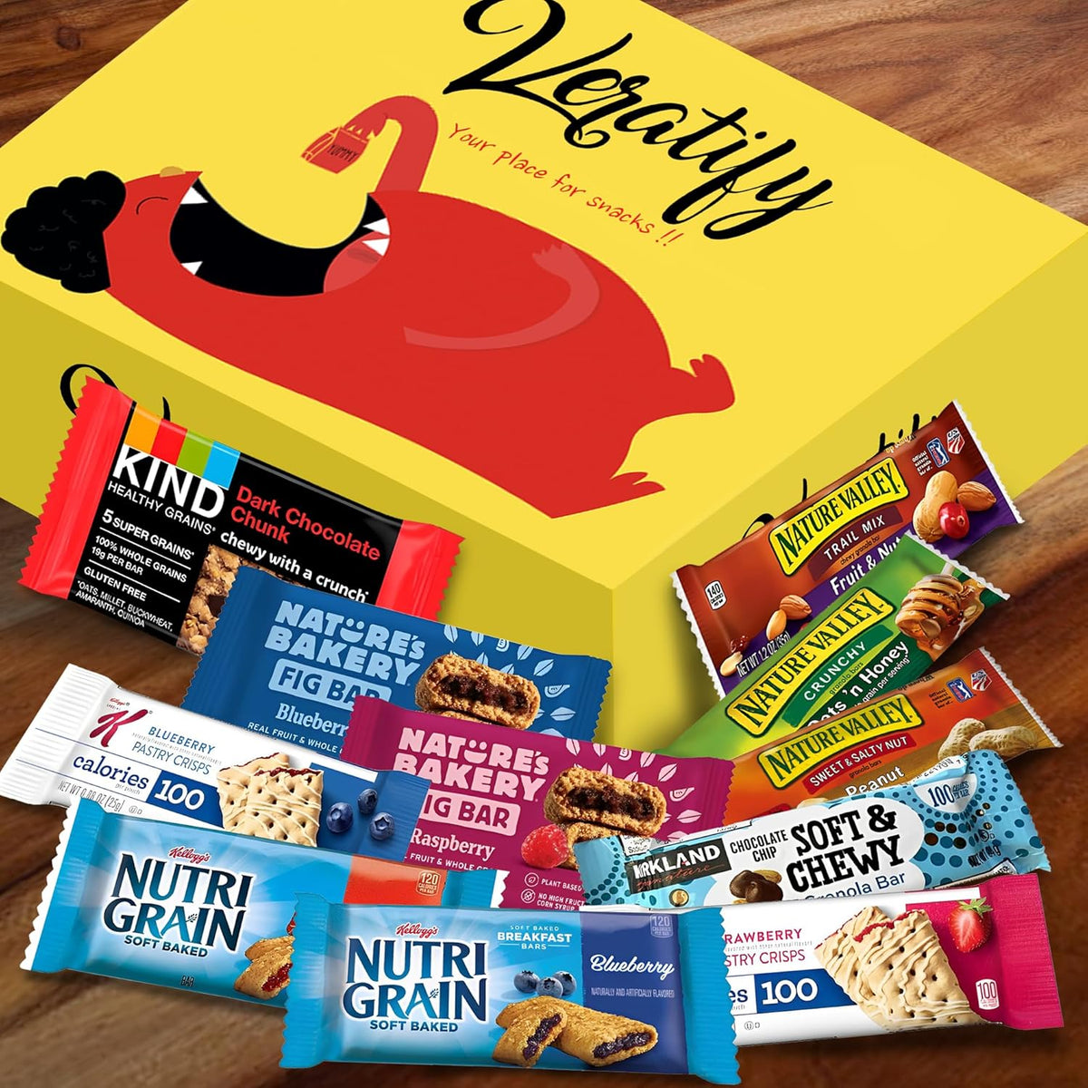 Veratify - Healthy Mixed Snack Box & Snacks Gift Variety Basket - Perfect for Men, Women, Adults, Office, School, College, Work - Variety Assortment