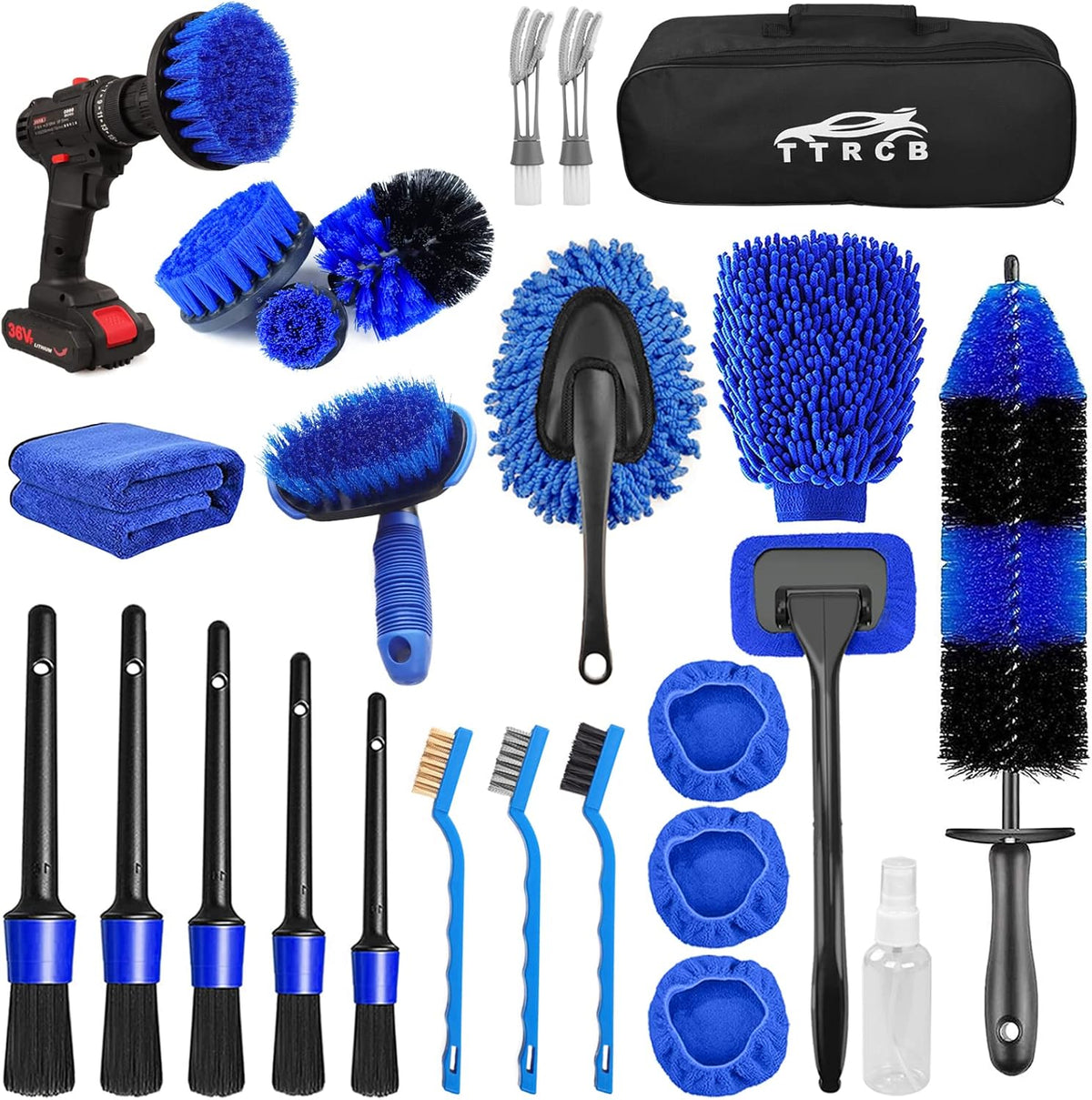 26Pcs Car Detailing Brush Set, Car Detailing Kit, Car Detailing Brushes, Car Cleaning Kit, Car Windshield Cleaning Tool, Professional Car Care kit