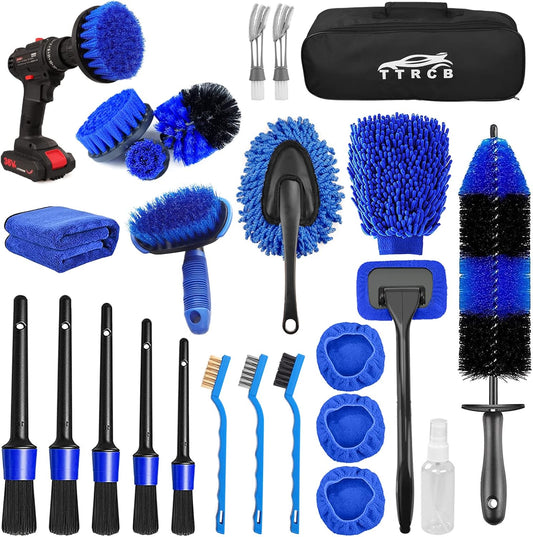 26Pcs Car Detailing Brush Set, Car Detailing Kit, Car Detailing Brushes, Car Cleaning Kit, Car Windshield Cleaning Tool, Professional Car Care kit
