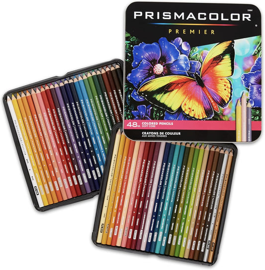 Prismacolor Premier Colored Pencils, Soft Core, Assorted Colors, 48 Count - Durable, Vibrant, Ultra-Smooth, Adult Coloring, Drawing, Sketching, Arts