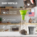 Home EC Premium Stainless Steel Sea Salt and Pepper Grinder Set of 2 - Adjustable Ceramic - Tall Glass Salt and Pepper Shakers - Kitchen Spice Mill