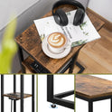 Yoobure C Shaped End Table with Charging Station, Small Side Table for Sofa，26" Tall Tv Tray Couch Table with Storage,Bedside Table with USB Ports