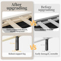 Yaheetech Queen Bed Frame Upholstered Platform Bed with Wing Side/Wooden Slat Support/Tufted Headboard with Wing Side/Mattress Foundation/No Box