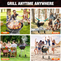 18 inch Charcoal Grill, Portable Kettle BBQ Grills, Perfect BBQ Gift, Durable & Easy to Assemble, Round Barbecue Grill with Wheels and Lid for