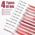 Four Candies Rose Series Gel Pens, Cute Writing Pens with Black & Pink Ink, 0.5 mm Smooth Fine Point, School Office Supplies Girly Stationery